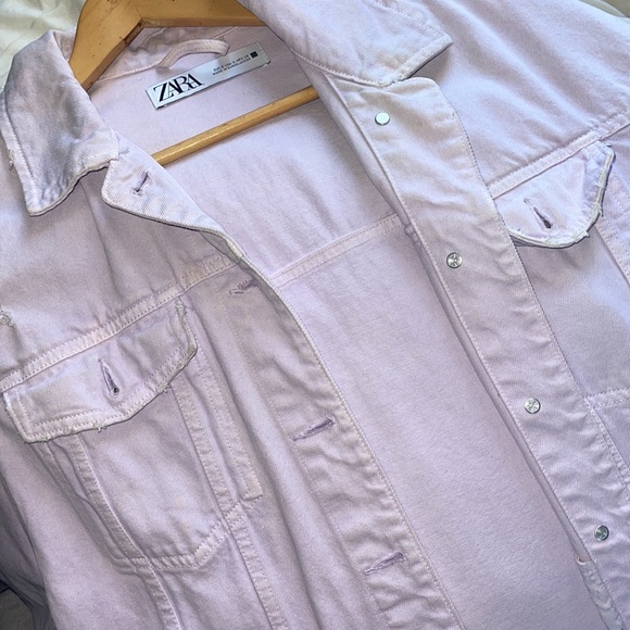 Pastel Purple Zara Denim Jacket - Picture 2 of 3